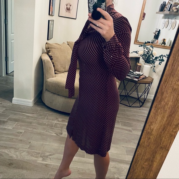 Michael Kors Silk Tie-neck Dot Dress - Picture 6 of 9